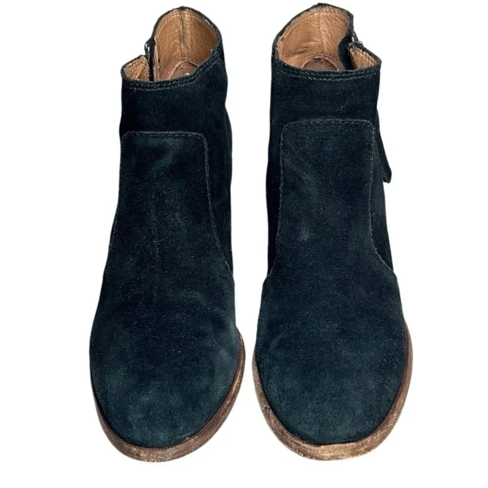 Madewell - “The Janice Boot” Heel Ankle Bootie in Black Suede - Size 10. Black